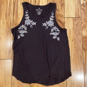 AEO soft and sexy tank floral embroidery
